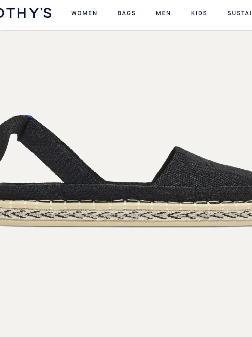 Rothy's The D'Orsay Espadrille, never worn -- 10, black